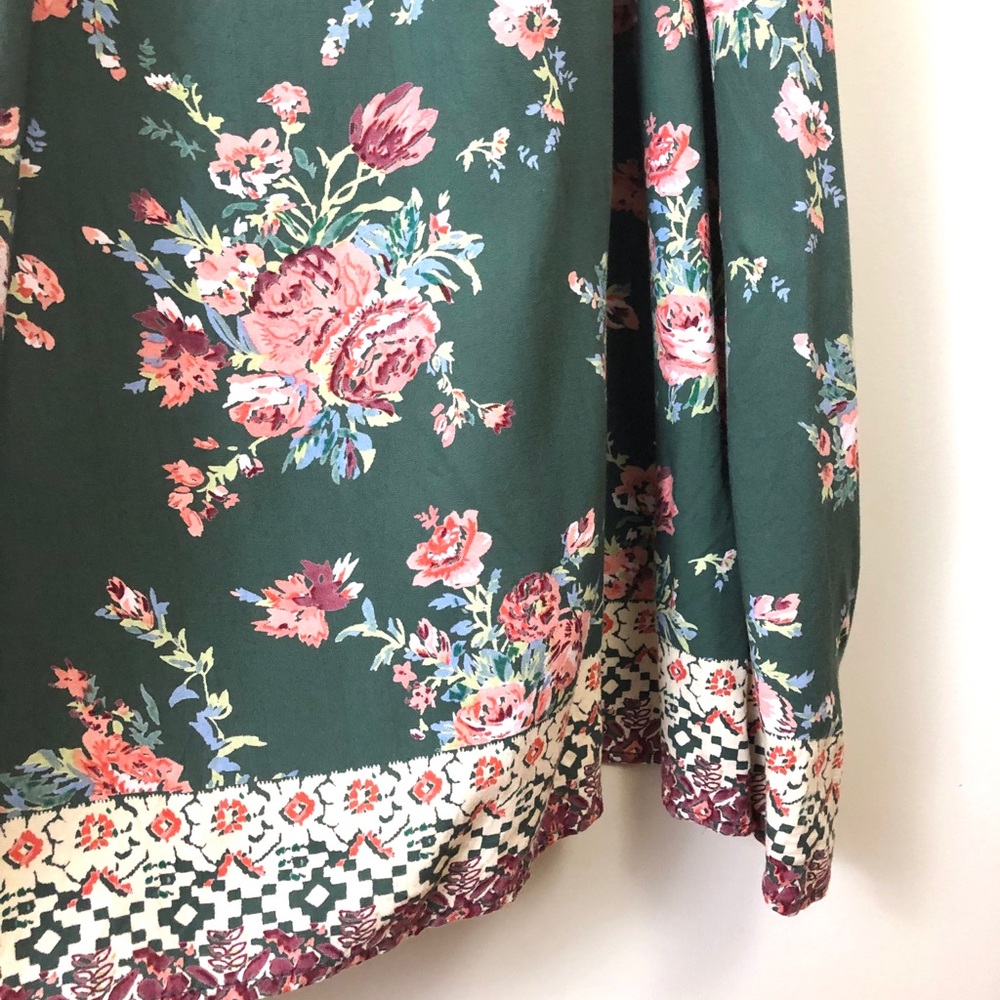 Floral Maxi Dress Green Romper Size Small - Picture 7 of 8